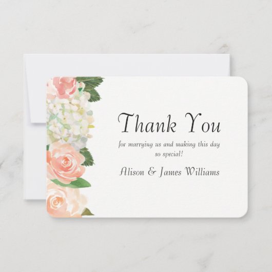 サンキューカードを結婚しているエレガントなバラ サンキューカード (正面)