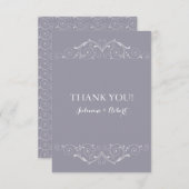 サンキューカードを結婚するエレガントなヴィンテージ サンキューカード (正面/裏面)