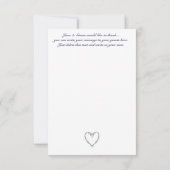 サンキューカードを結婚するラベンダーのハート サンキューカード (裏面)