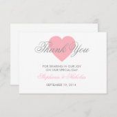 サンキューカードを結婚する愛ハート サンキューカード (正面/裏面)