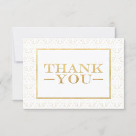 サンキューカードを結婚する白及び金ゴールドの（紋章の）フラ・ダ・リ サンキューカード