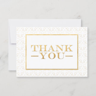 サンキューカードを結婚する白及び金ゴールドの（紋章の）フラ・ダ・リ サンキューカード