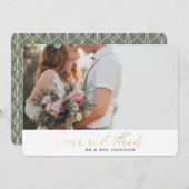 サンキューカードを結婚する金ゴールドの愛および感謝 サンキューカード (正面/裏面)