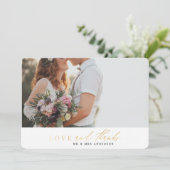 サンキューカードを結婚する金ゴールドの愛および感謝 サンキューカード (スタンド正面)