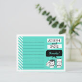 サンキューカードを(ストライプのな)結婚しているレトロの猛禽 ポストカード (スタンド正面)