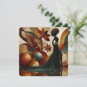 サンキューカードアフリカ系アメリカ人女性抽象芸術 (スタンド正面)