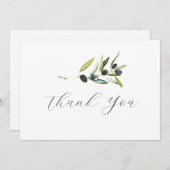 サンキューカードウォーターカラーオリーブブランチ サンキューカード (正面/裏面)