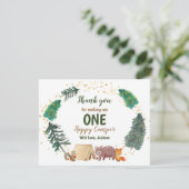 サンキューカードウォーターカラーハッピーキャンパー誕生日 サンキューカード (スタンド正面)