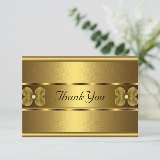 サンキューカードエレガント転が金ゴールドフローラ サンキューカード (スタンド正面)