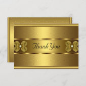 サンキューカードエレガント転が金ゴールドフローラ サンキューカード (正面/裏面)