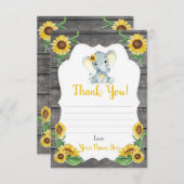 サンキューカードガールエレファントシャワーひまわり エンクロージャーカード (正面/裏面)
