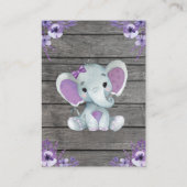 サンキューカードガールエレファントシャワーパープル素朴 エンクロージャーカード (裏面)