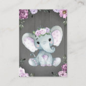 サンキューカードガールエレファントシャワーパープル素朴 エンクロージャーカード (裏面)