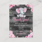 サンキューカードガールエレファントシャワーピンク素朴 エンクロージャーカード (裏面)