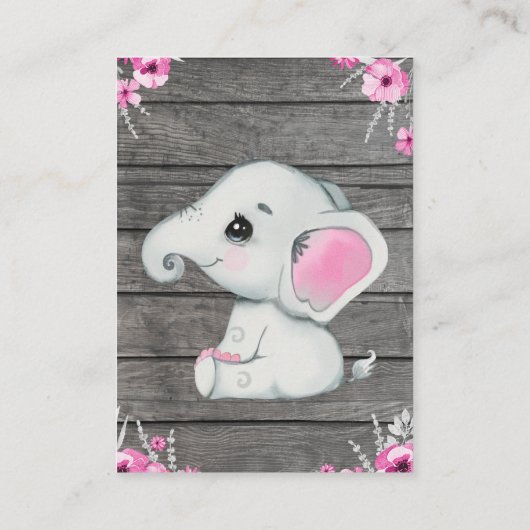 サンキューカードガールエレファントシャワー素朴 エンクロージャーカード (裏面)