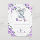 サンキューカードガールエレファントシャワー花付き エンクロージャーカード (正面/裏面)