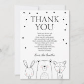 サンキューカードサファリ動物ベビーシャワー誕生日 招待状 (正面)