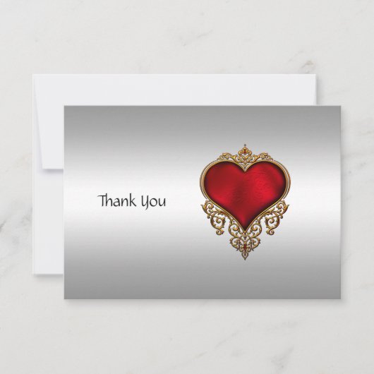 サンキューカードシルバーとハート サンキューカード (正面)