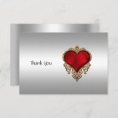 サンキューカードシルバーとハート サンキューカード (正面/裏面)