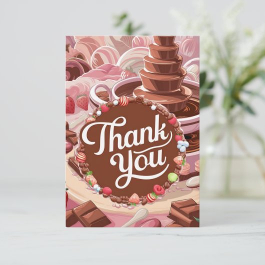 サンキューカードシンプルスコップチョコレート サンキューカード (スタンド正面)