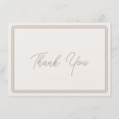 サンキューカードシンプルブラウンベージュ縁ど サンキューカード (正面)