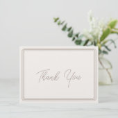 サンキューカードシンプルブラウンベージュ縁ど サンキューカード (スタンド正面)