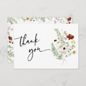 サンキューカードシンプルボホカワイワイワイルドフラワー サンキューカード (正面/裏面)