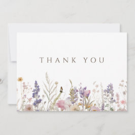 サンキューカードシンプルボホワイルドフラワーホワイト サンキューカード
