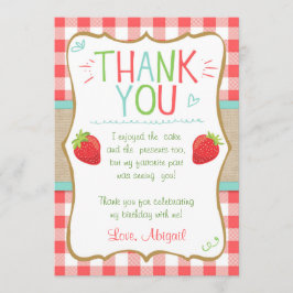 サンキューカードストロベリーファースト誕生日サマー サンキューカード
