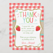 サンキューカードストロベリーファースト誕生日サマー サンキューカード (正面/裏面)