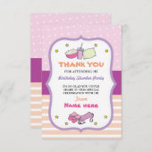 サンキューカードスランバーパーティー誕生日スリープオーバー 招待状 (正面/裏面)