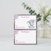 サンキューカードゾウントピンクイエロー紫 招待状 (スタンド正面)