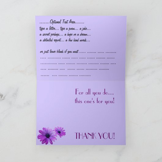 サンキューカードデイジーカスタム花グリーティングCa サンキューカード (内部)