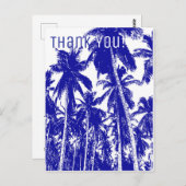 サンキューカードトロピカルパームツリーズデザイン ポストカード (正面/裏面)