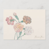 サンキューカードノートタンベージュカーネーションフラワー サンキューカード (正面)