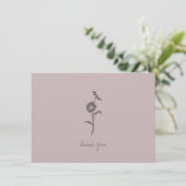 サンキューカードノートピンクパープルシンプル花 サンキューカード (スタンド正面)