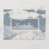 サンキューカードノートブルーウェーブ海ビーチ夏 サンキューカード (正面)