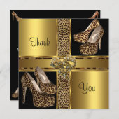 サンキューカードハイヒールシューズ金ゴールド2 サンキューカード (正面/裏面)