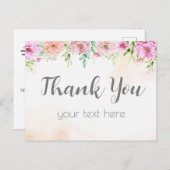 サンキューカードバラフローラ（水色） ポストカード (正面/裏面)