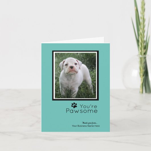 サンキューカードパーソナライズされた-かわいいボクサーの子犬 シーズンカード (正面)