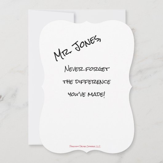 サンキューカードパーソナライズされたApple for先生 (裏面)