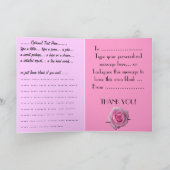 サンキューカードピンクの花カスタムのグリーティングカード サンキューカード (内部)