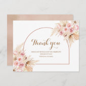 サンキューカードピンクフローラボホパンパスグラス サンキューカード (正面/裏面)