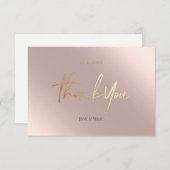 サンキューカードフェイクホイルRosegoldはがき 招待状 (正面/裏面)