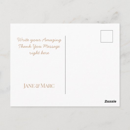 サンキューカードフェイク箔金ゴールド ポストカード (裏面)