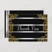 サンキューカードブラック金ゴールドシルバーライン サンキューカード (正面/裏面)