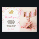 サンキューカードプリンセス誕生日金ゴールドピンク サンキューカード<br><div class="desc">♥お客様の感謝してい誕生日パーテ来ィーに最適な方法！小さなプリンセステーマピンクと金ゴールド、紙吹雪と王冠。</div>