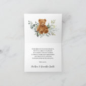 サンキューカードベア緑の赤ちゃんシャワー折り畳み サンキューカード (内部)