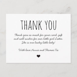 サンキューカードベビーシンプル感謝していユー ポストカード
