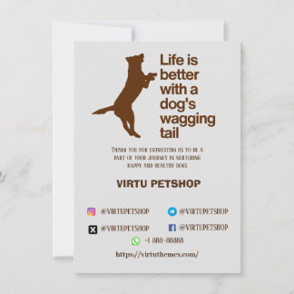 サンキューカードペットストア犬 サンキューカード